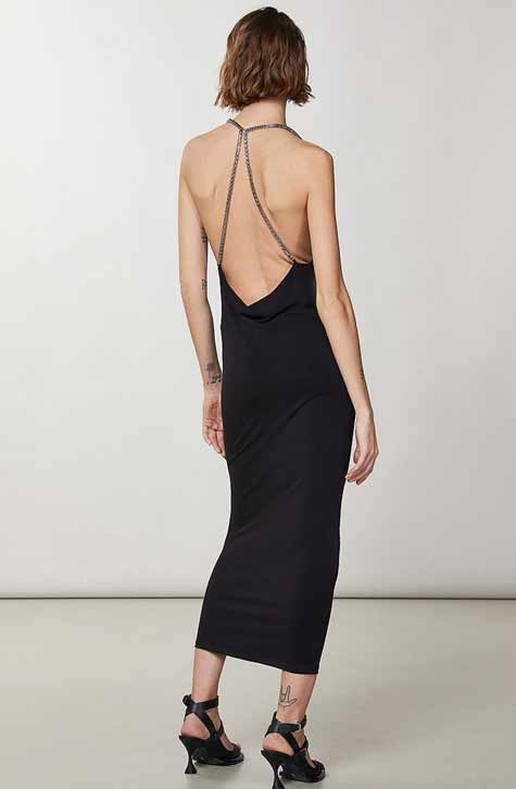 Open-Back Black Dress | Patrizia Pepe