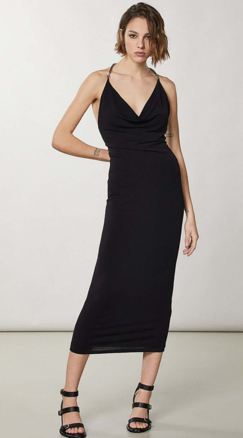 Open-Back Black Dress | Patrizia Pepe