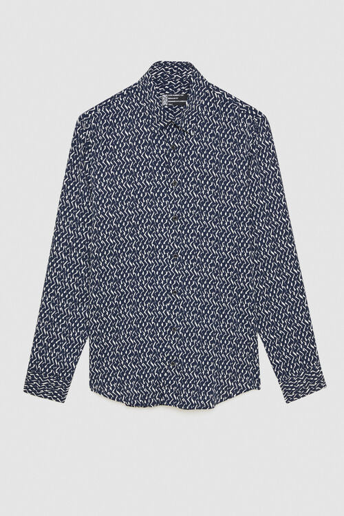Twill patterned Geametric Blue shirt