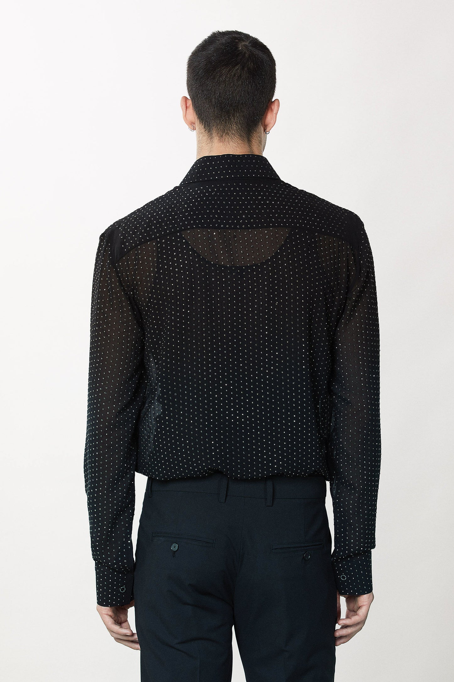 Voile shirt with Rhinestones