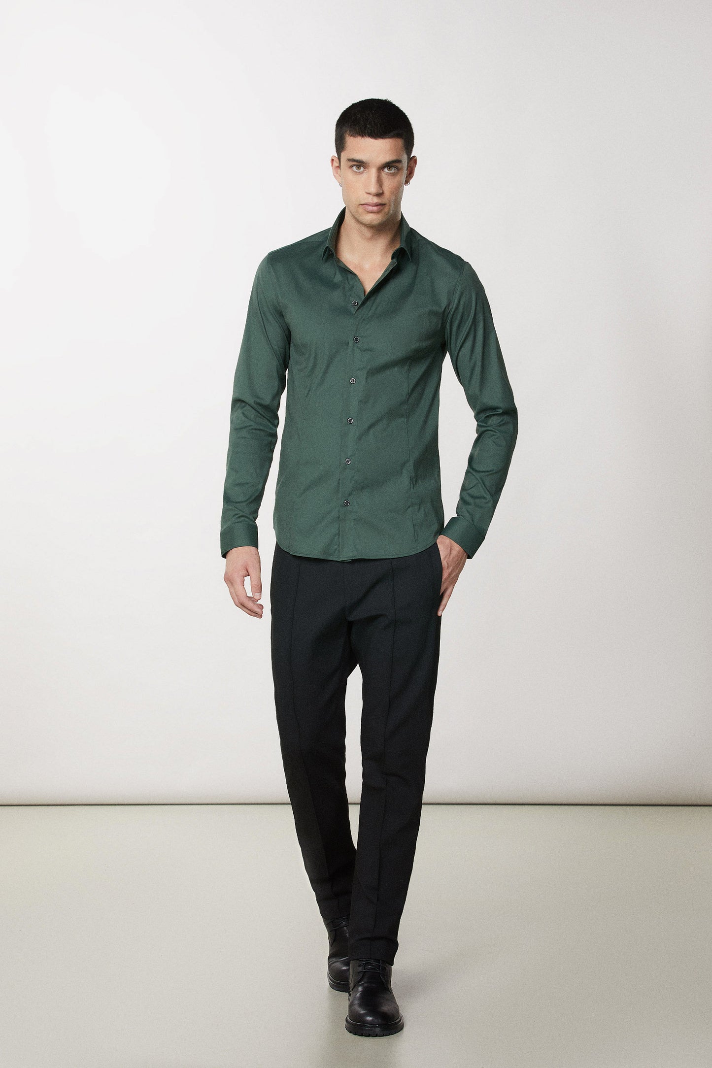 Musk Green Shirt Man