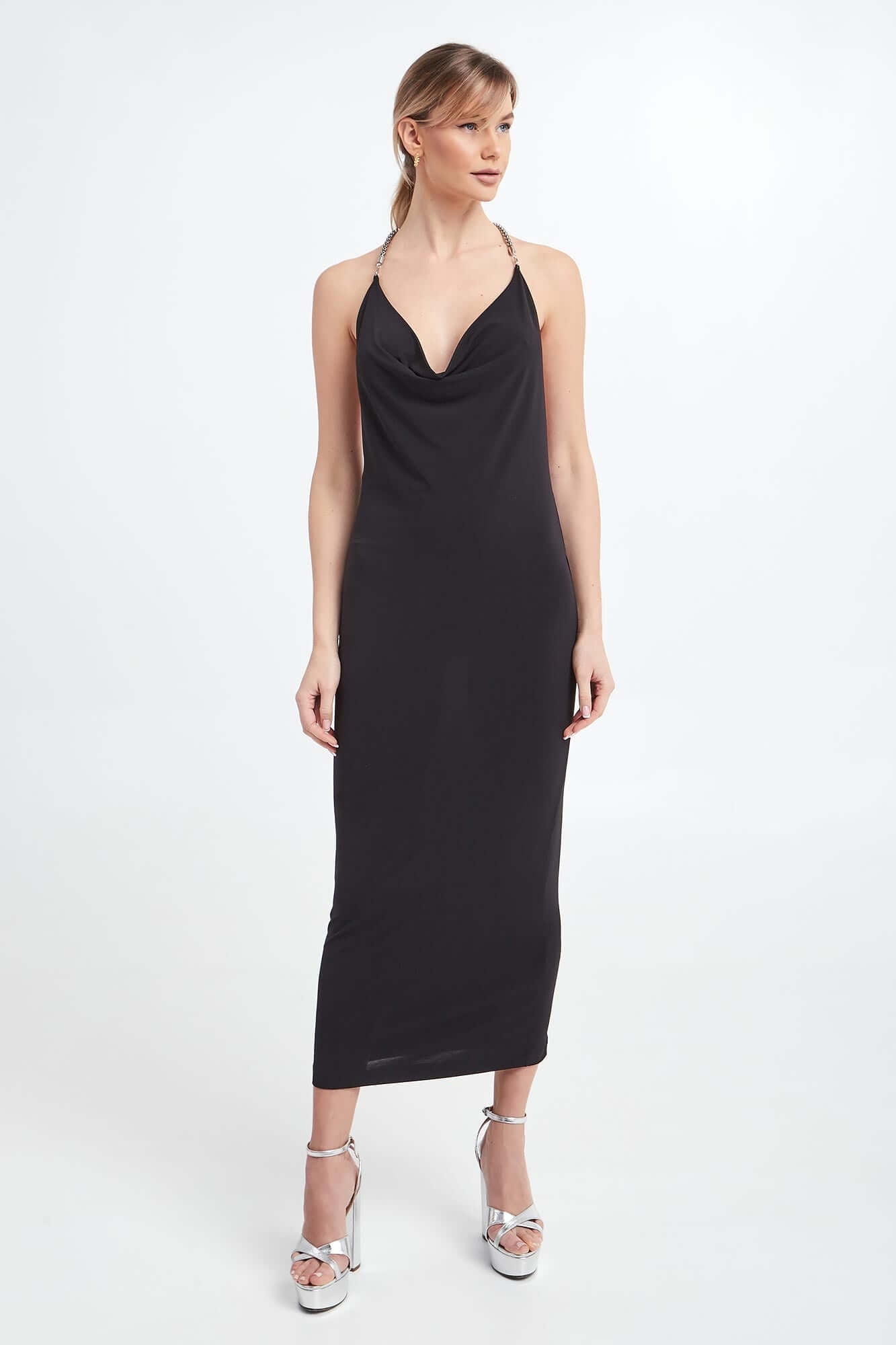 Open-Back Black Dress | Patrizia Pepe