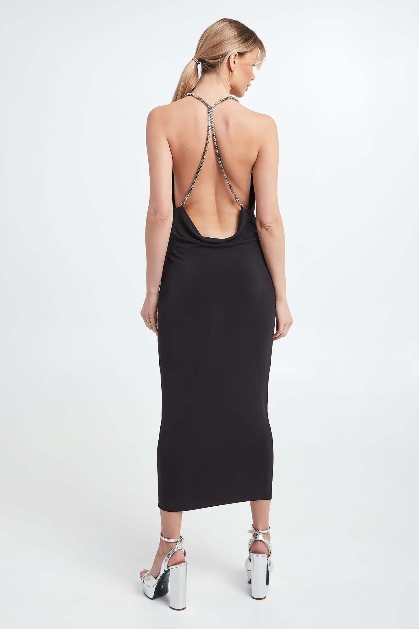 Open-Back Black Dress | Patrizia Pepe