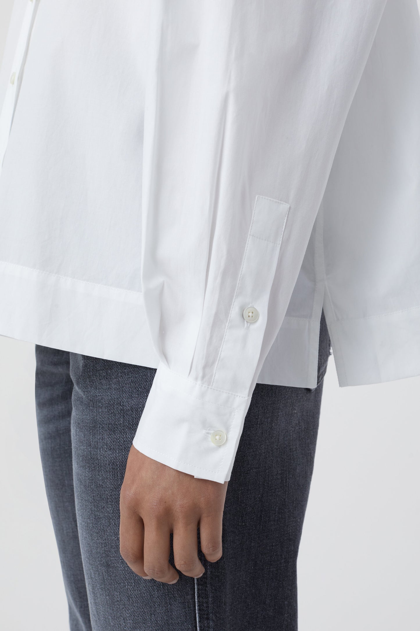 White Gathered Shirt