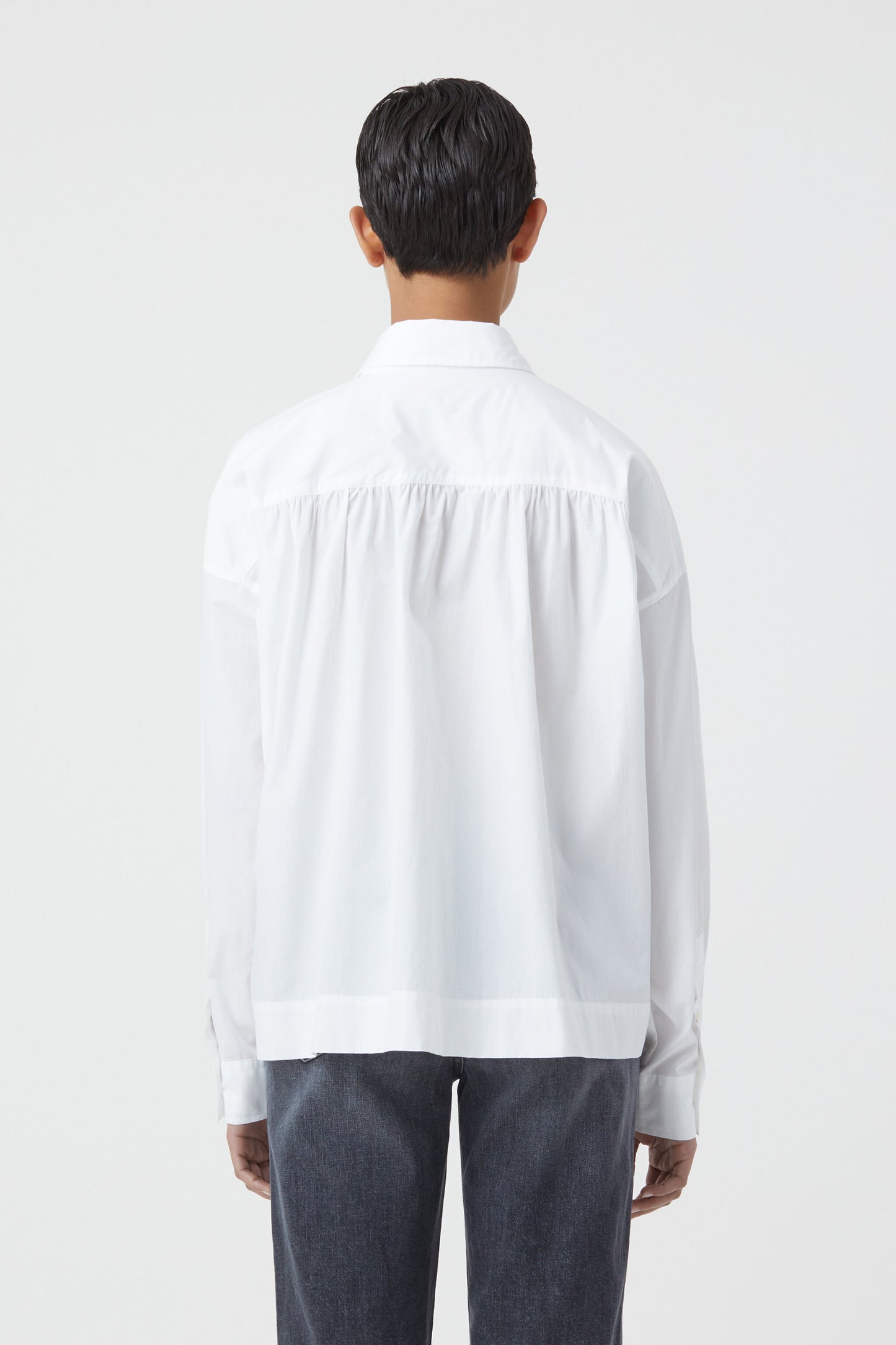 White Gathered Shirt