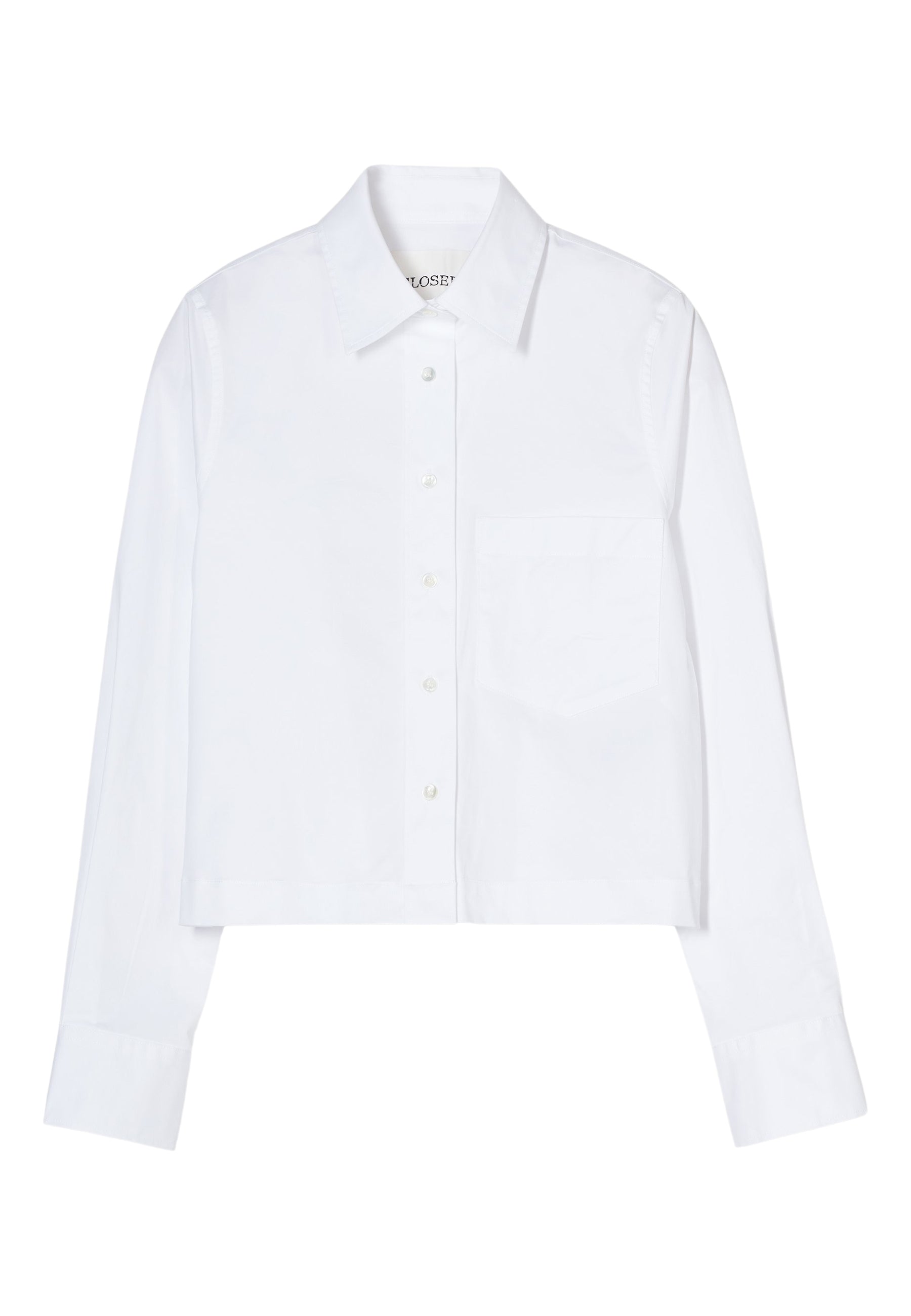 Cropped cotton poplin short blouse