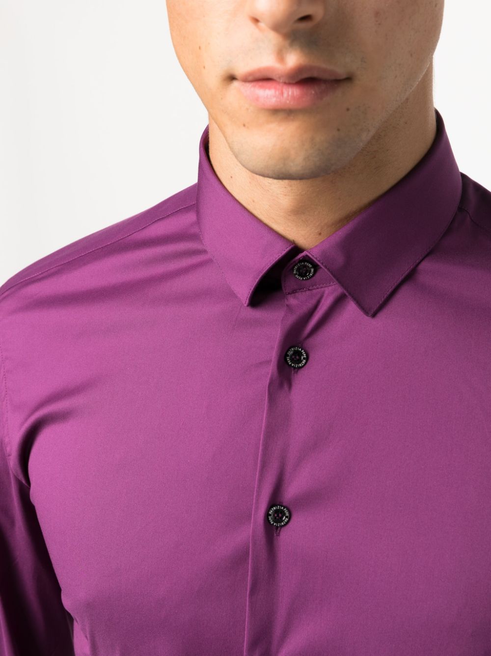 Elegant Mulberry Purple Cotton Blend Shirt