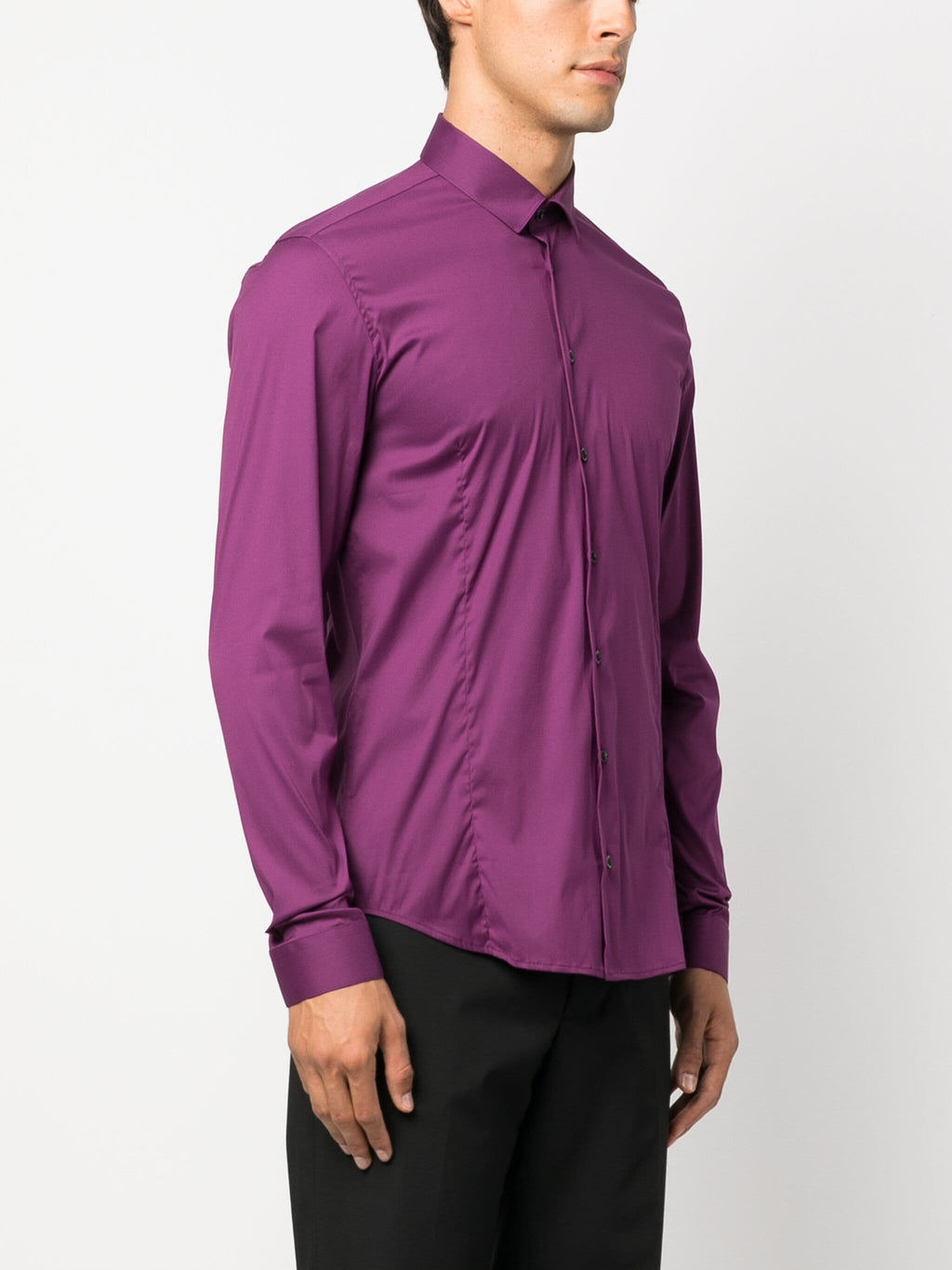 Elegant Mulberry Purple Cotton Blend Shirt