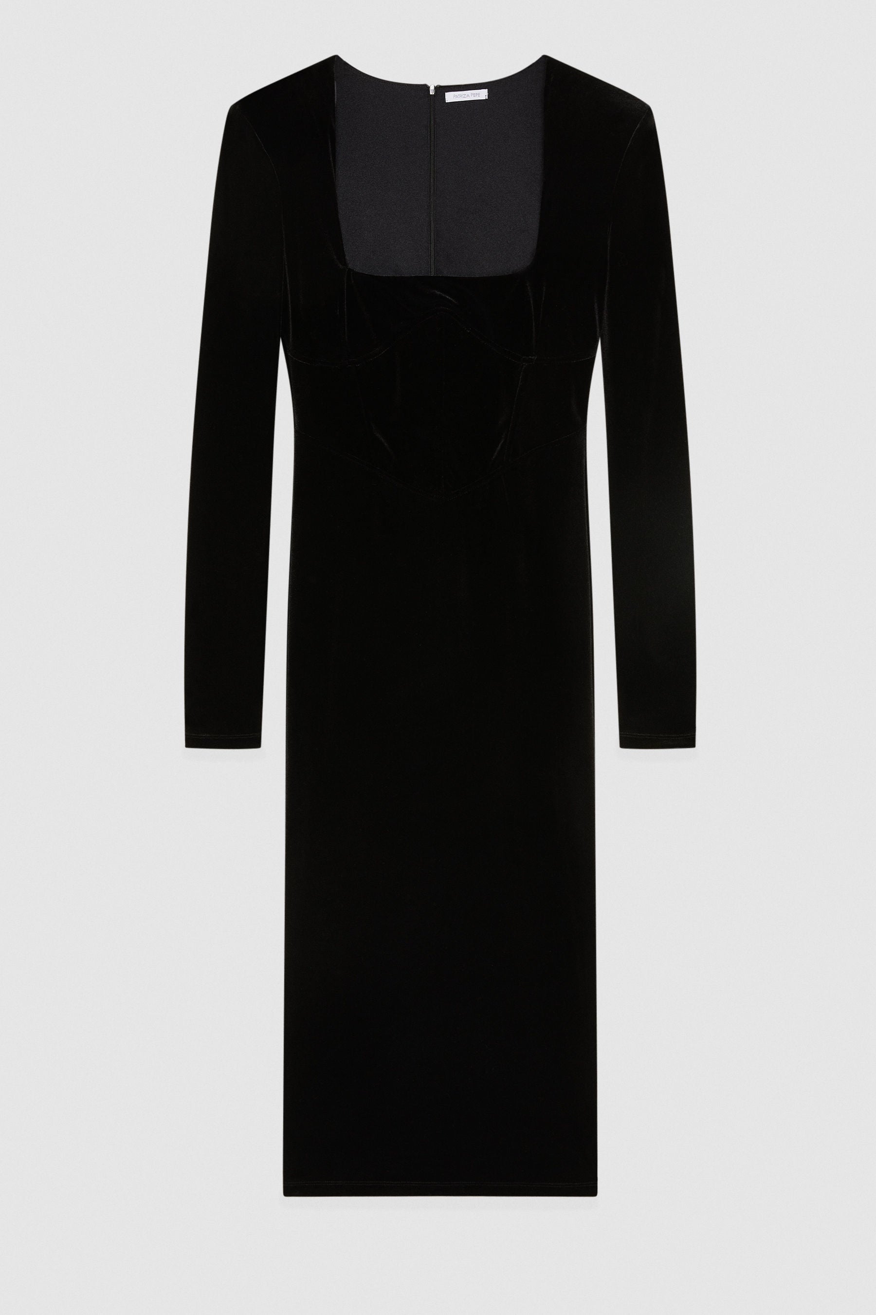 Black Essential velvet bustier dress