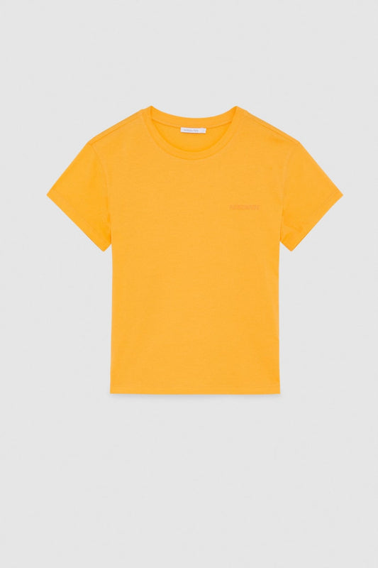 Orange Sorbet Short-sleeved T-shirt with logo in organic cotton