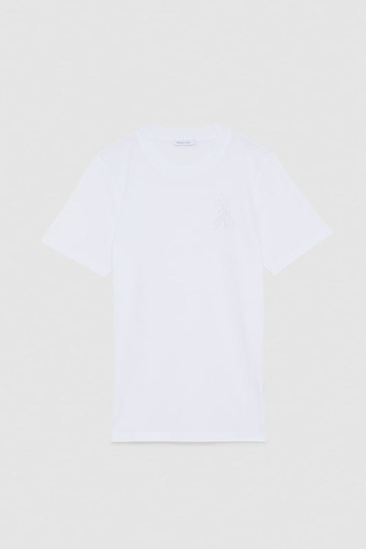 Fly patch short-sleeved t-shirt in cotton