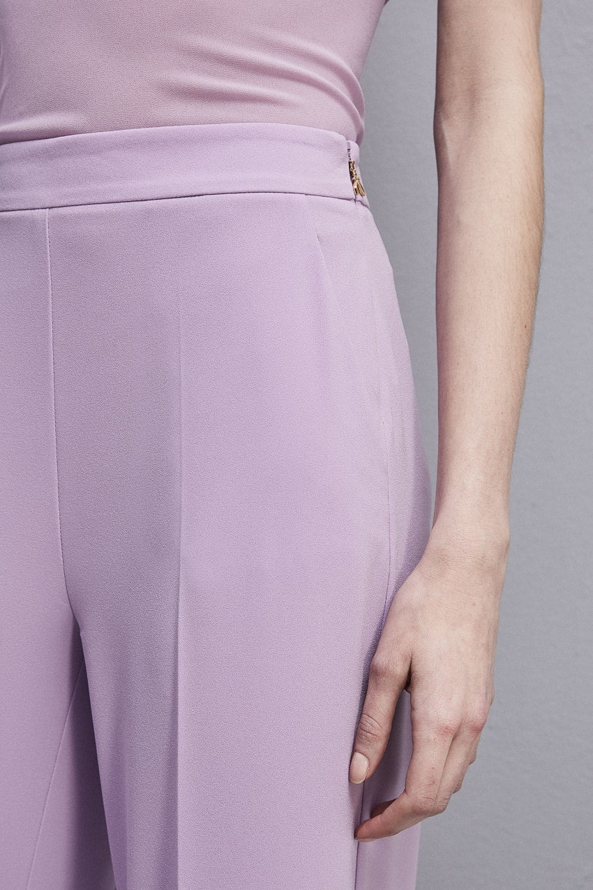 Iris Lilac Sablè crepe palazzo pants