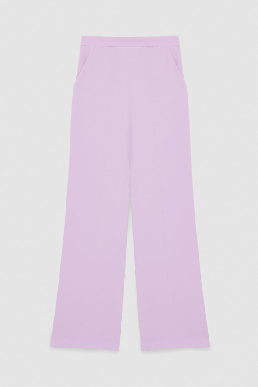 Iris Lilac Sablè crepe palazzo pants