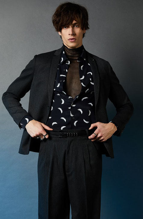 Feathers Patterned shirt with breast pocket