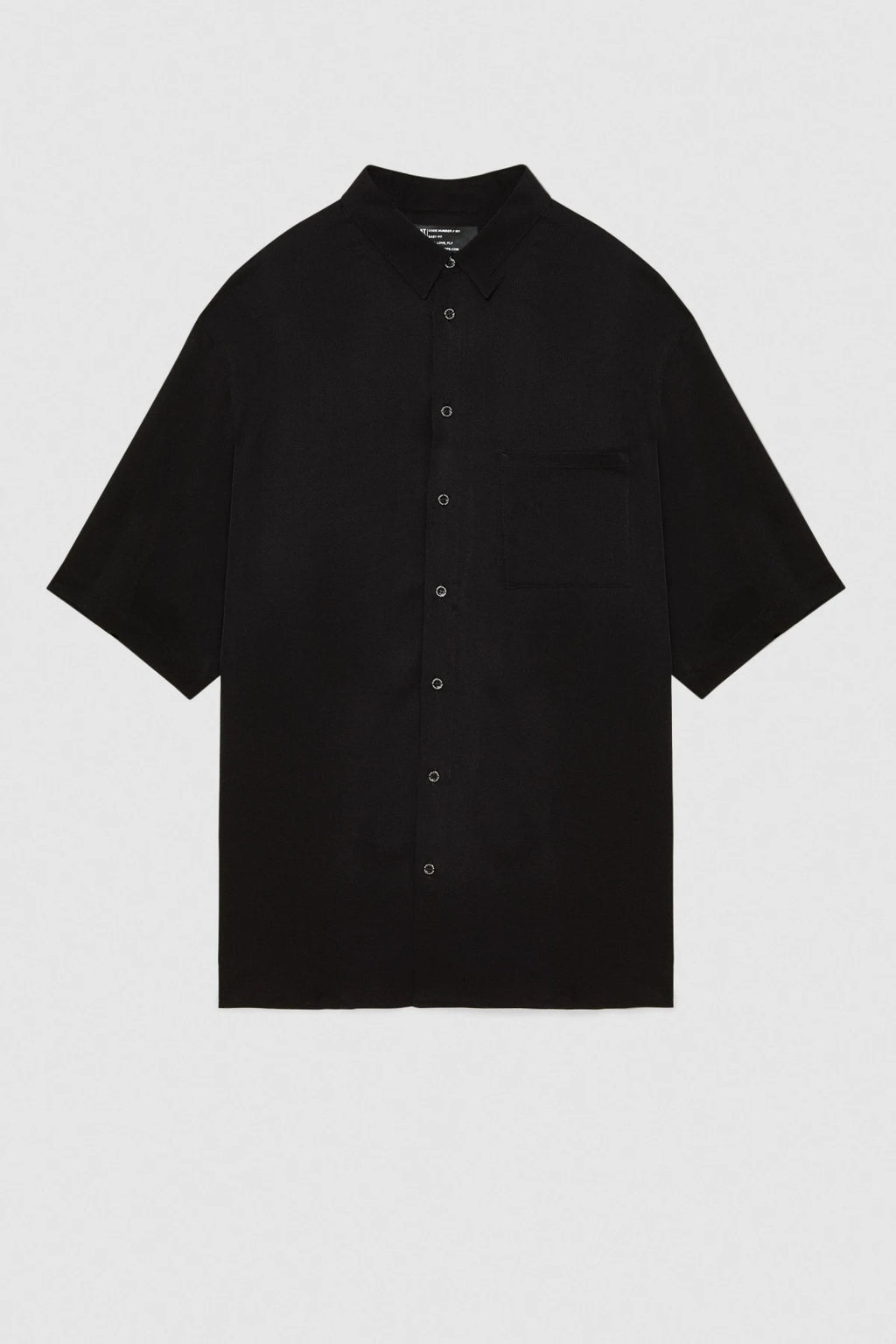 Short sleeve shirt in viscose twill in Black