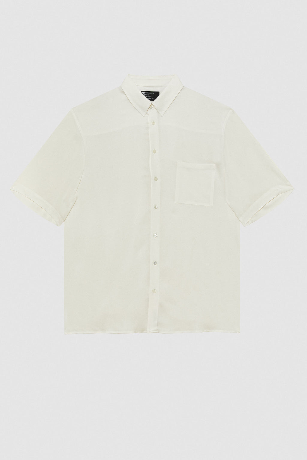 Short sleeve shirt in viscose twill in Navy Blue