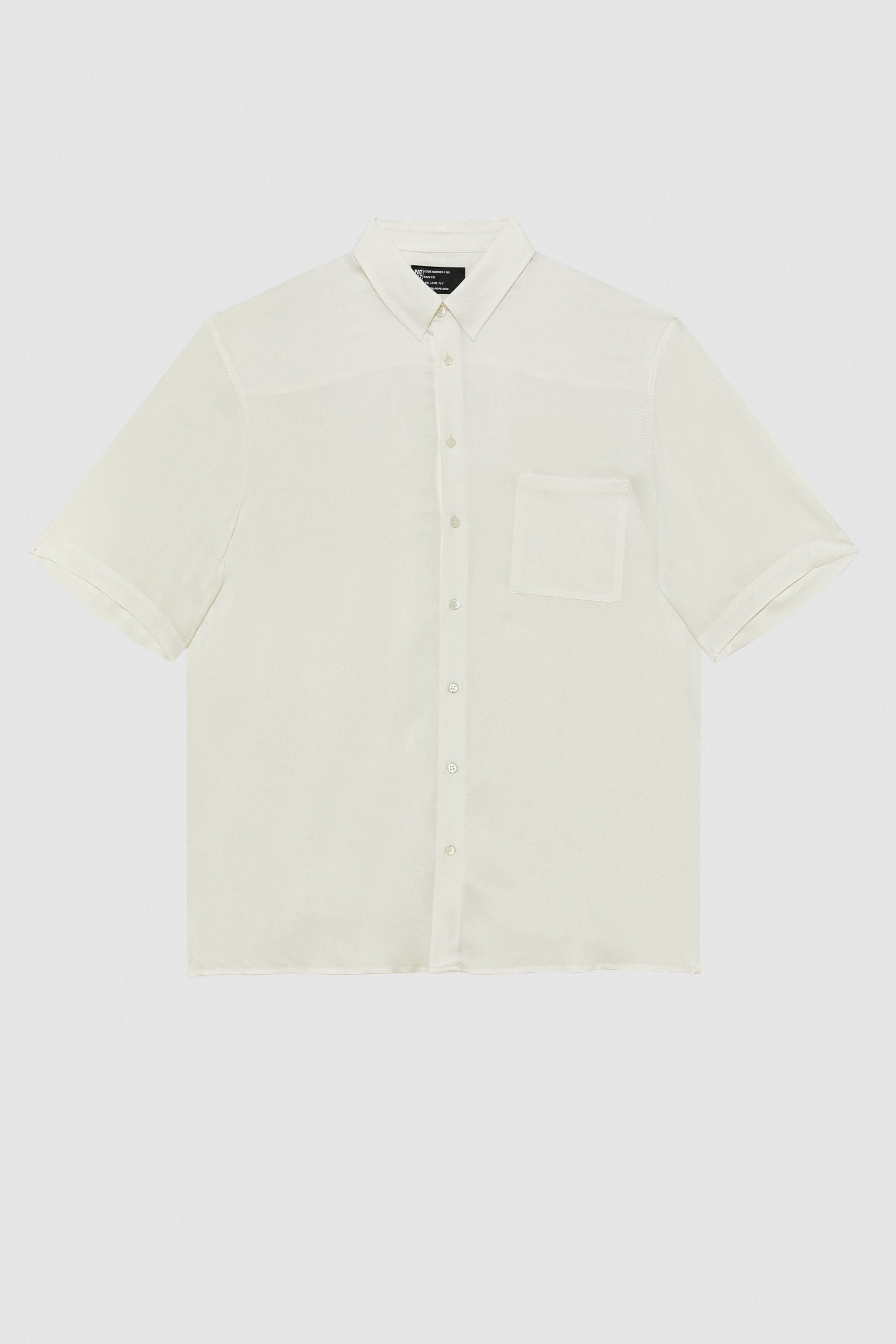 Short sleeve shirt in viscose twill in Navy Blue