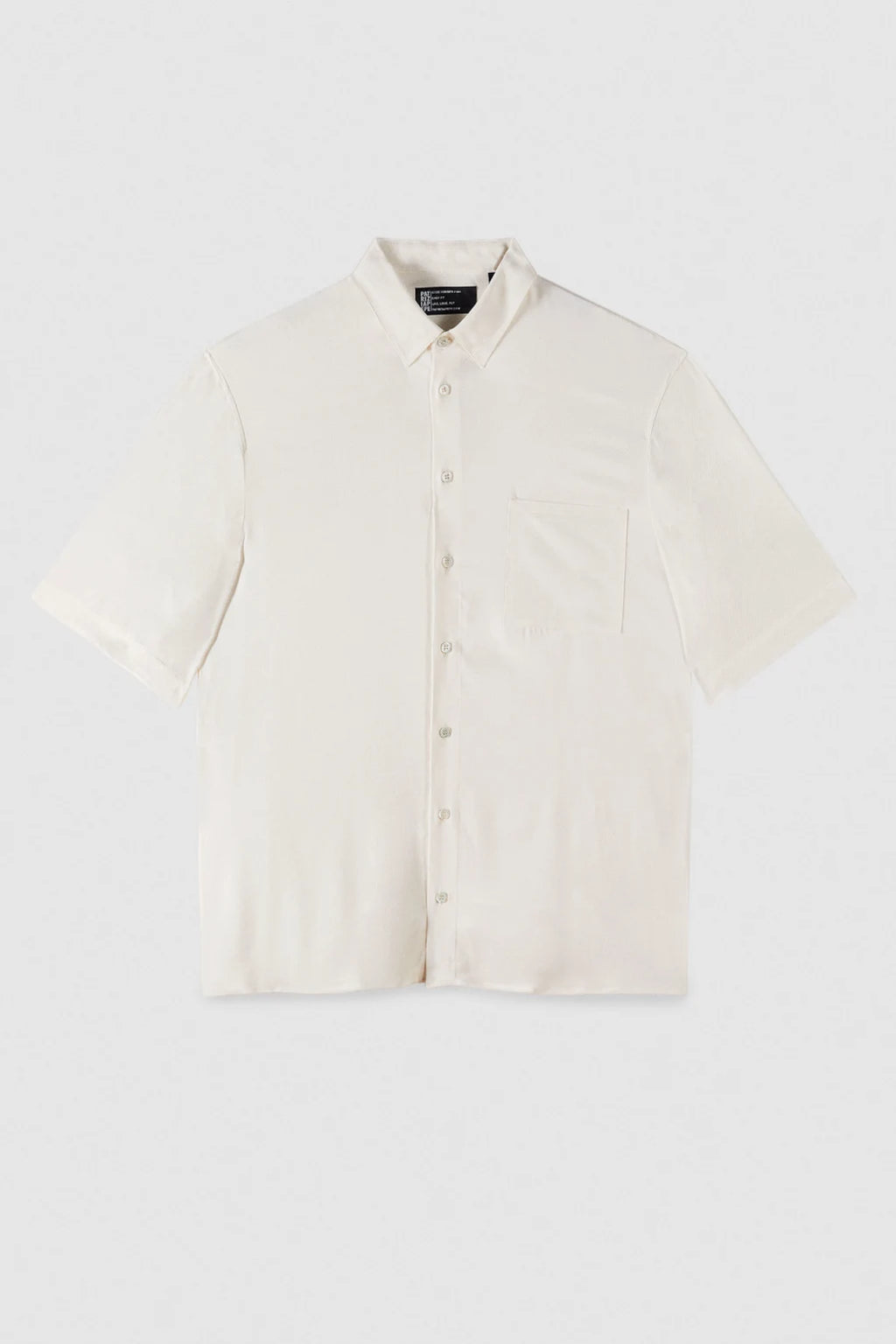 Short sleeve shirt in viscose twill in Off white
