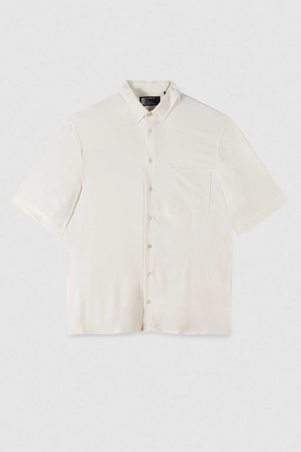 Short sleeve shirt in viscose twill in Off white