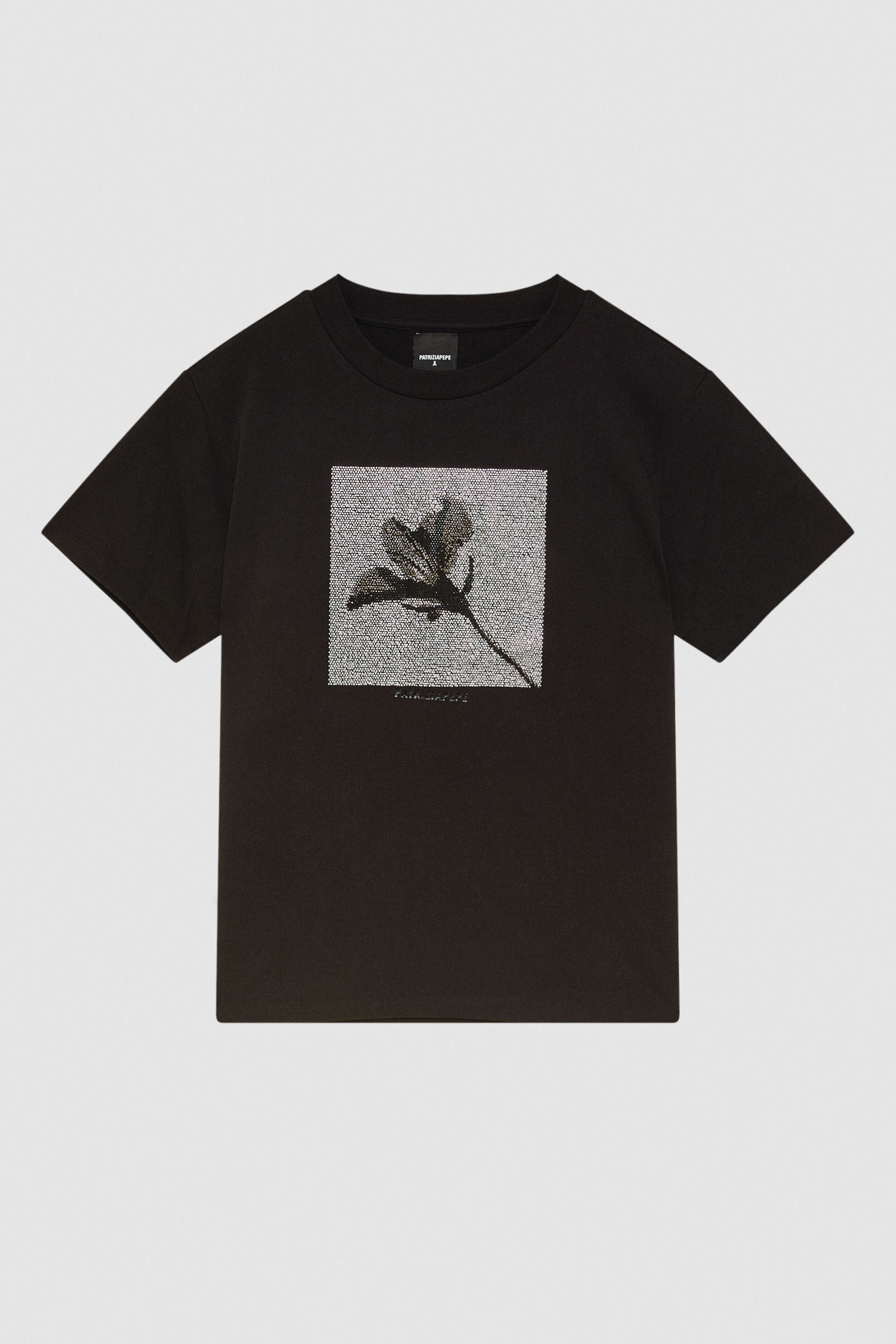 T-SHIRT Nero with studs appliqué by Patrizia Pepe