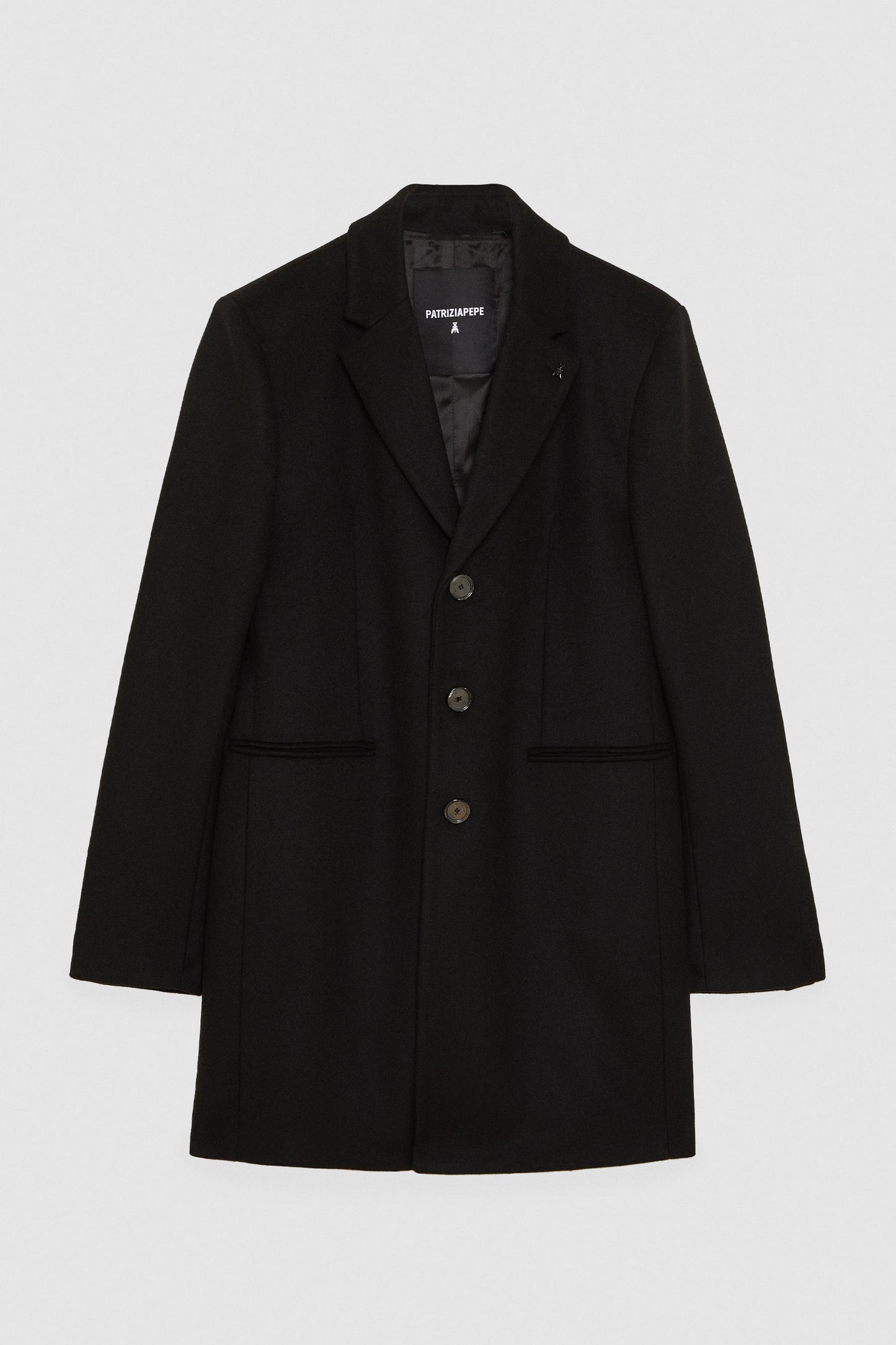Black Wool blend lined coat