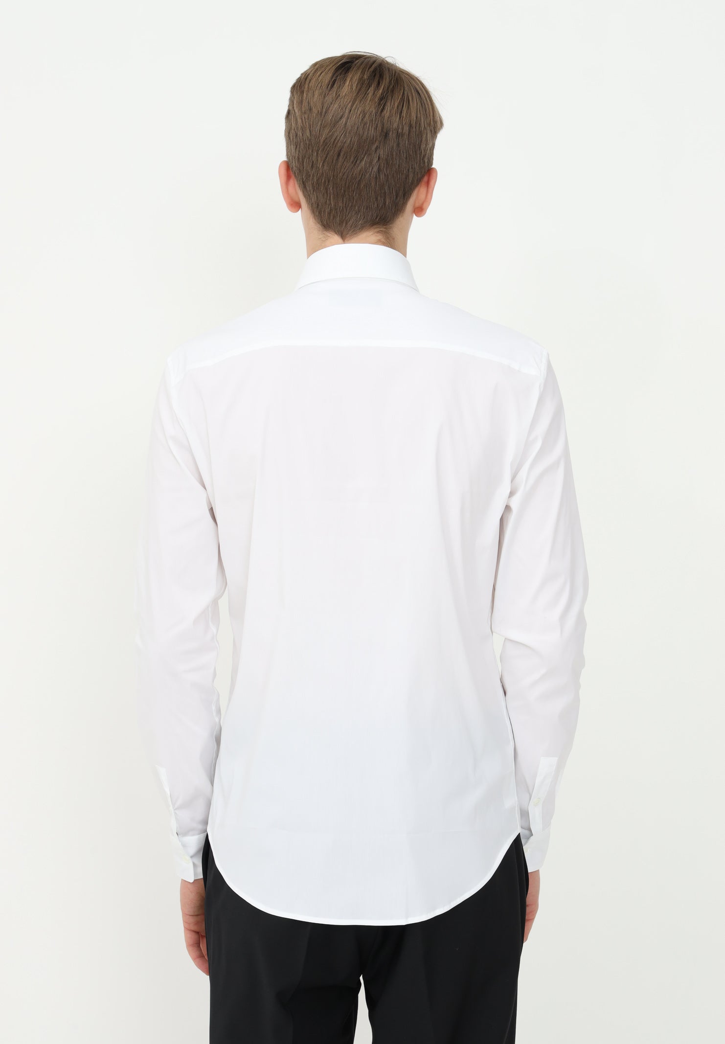 Loose Fit shirt without pleats in soft Cotton Stretch White