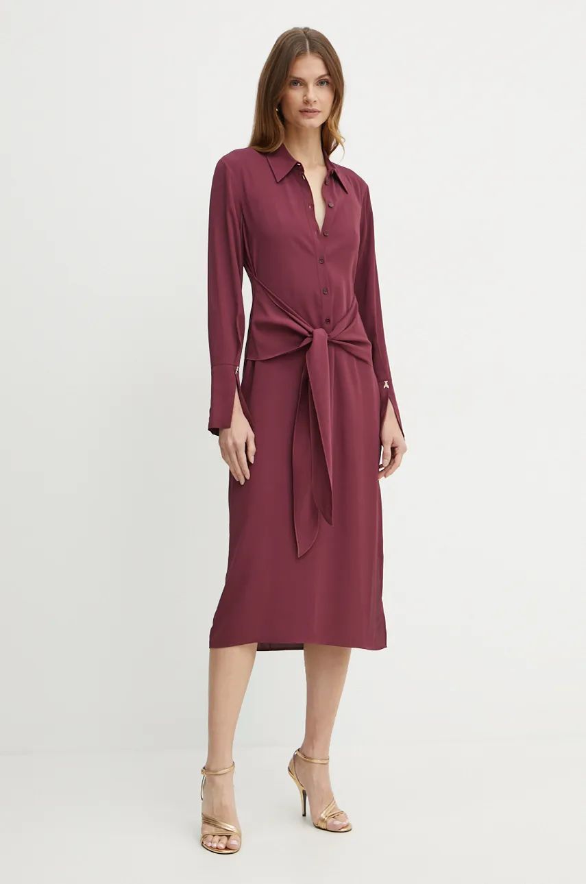 Dark plum Essential twill sash dress