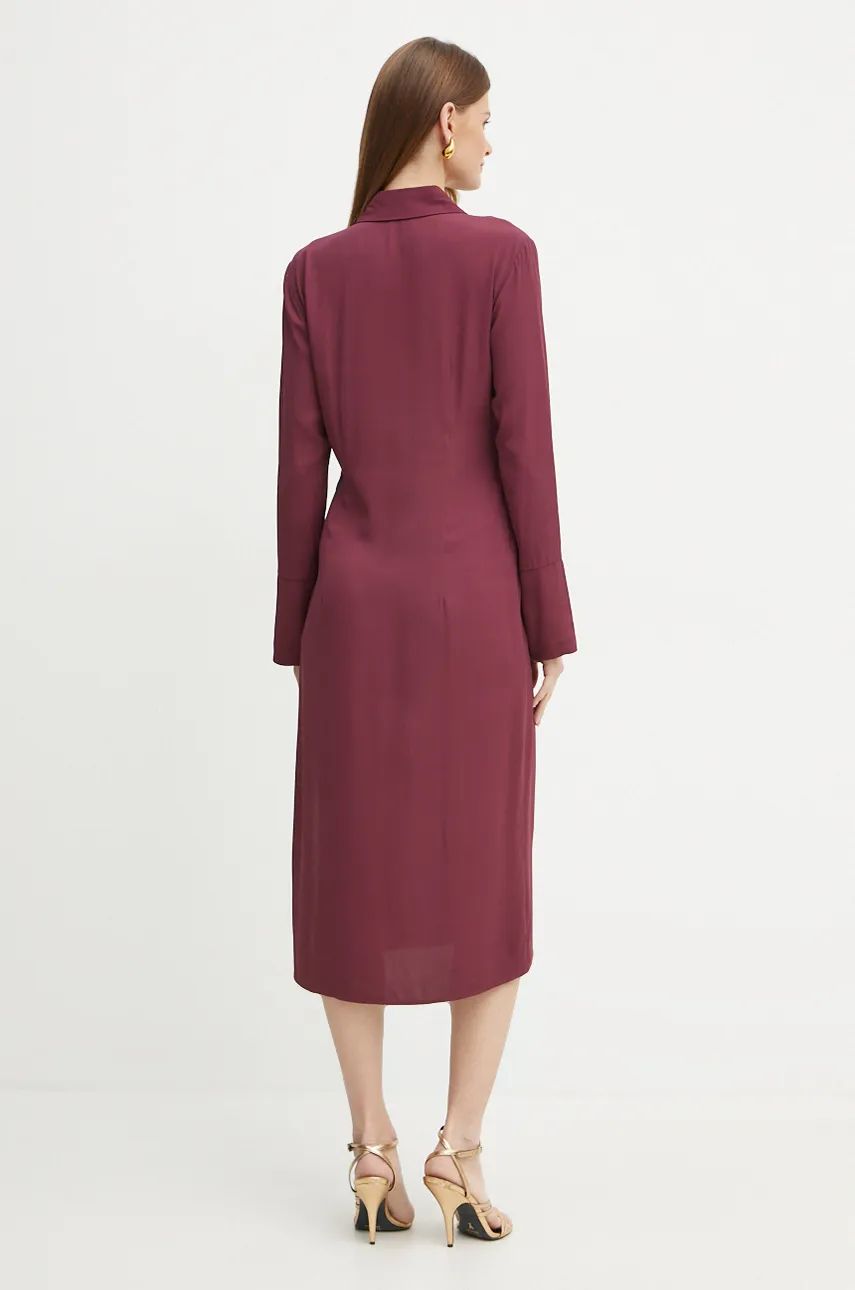 Dark plum Essential twill sash dress