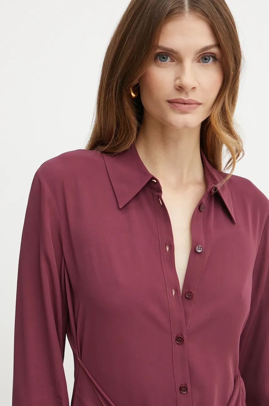 Dark plum Essential twill sash dress