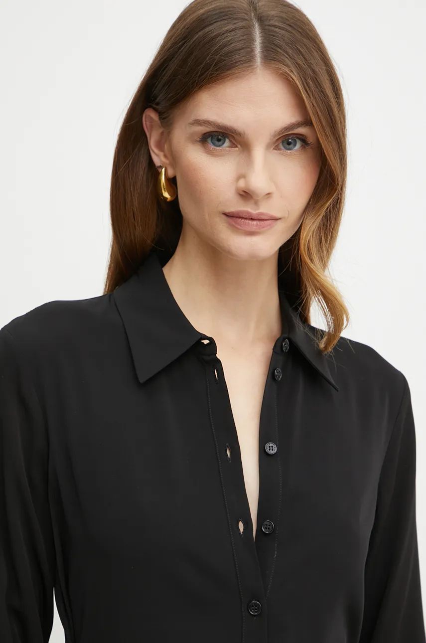 Essential twill sash black dress