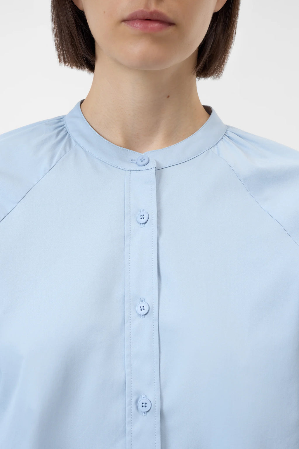 Powder blue blouse made of organic cotton