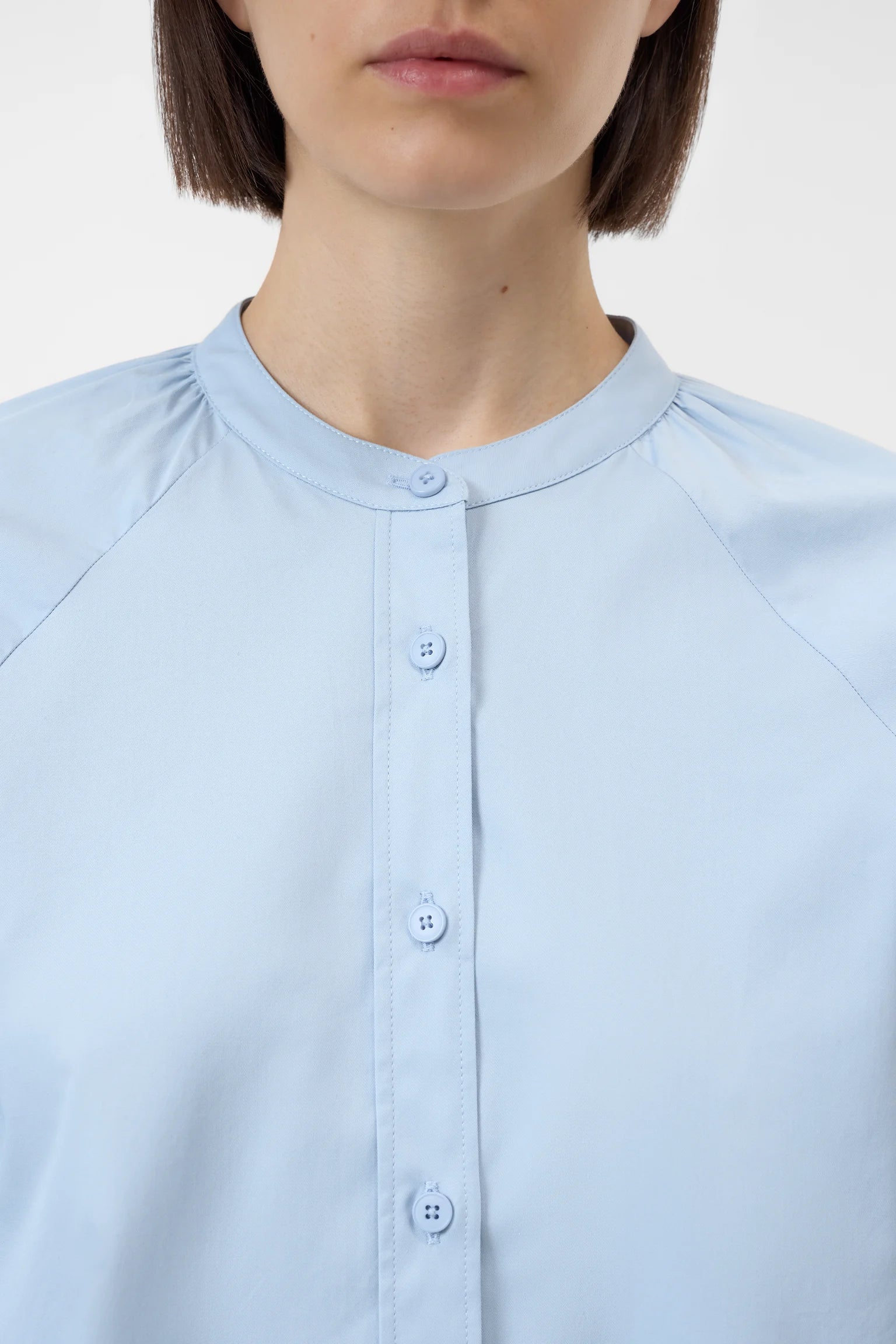 Powder blue blouse made of organic cotton