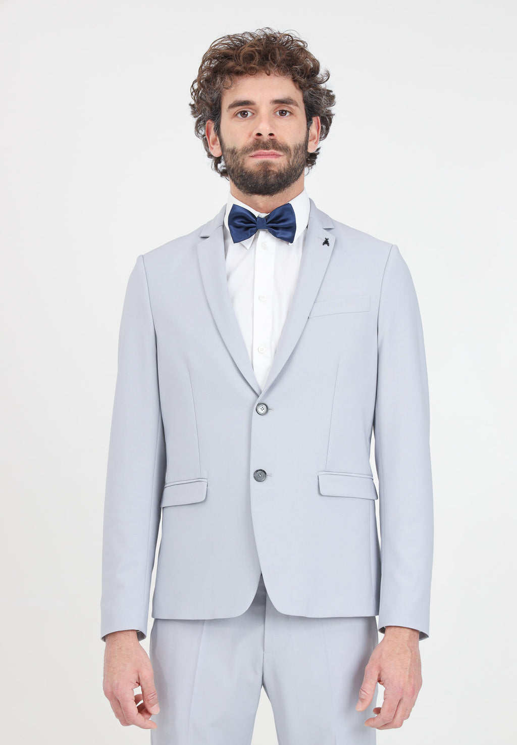Lined cool wool blazer Pearl Grey