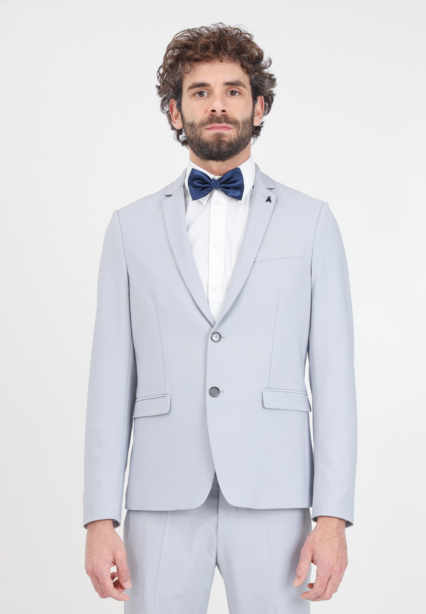Lined cool wool blazer Pearl Grey