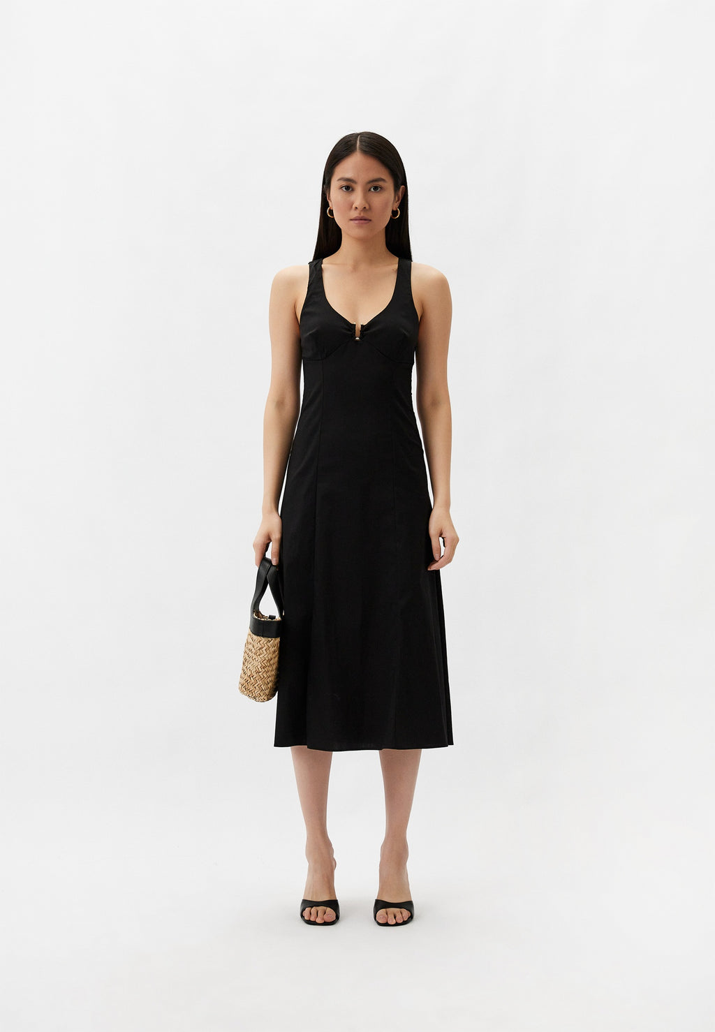Black Midi Cotton dress