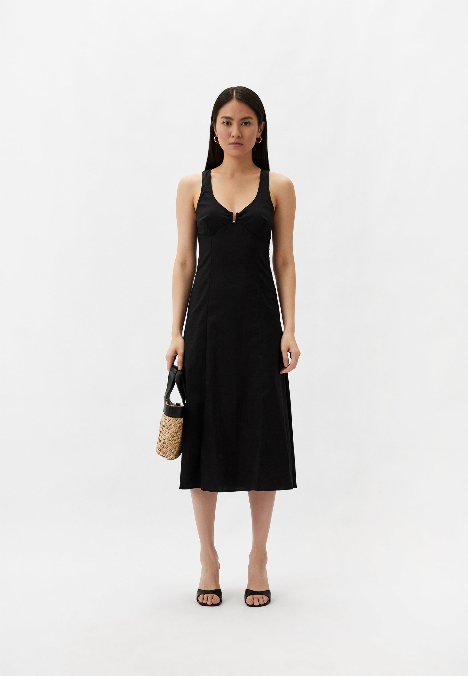 Black Midi Cotton dress