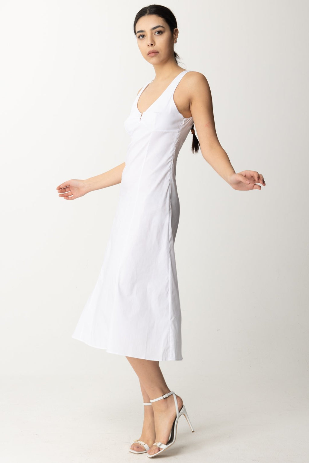 White Midi dress with piercing