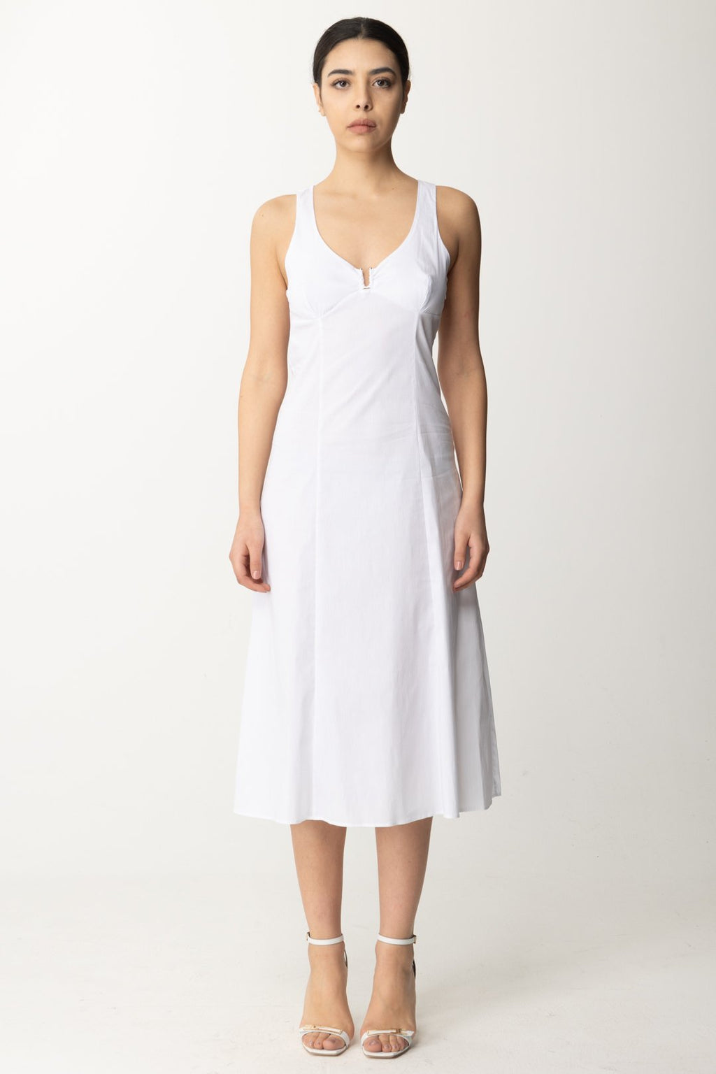 White Midi dress with piercing