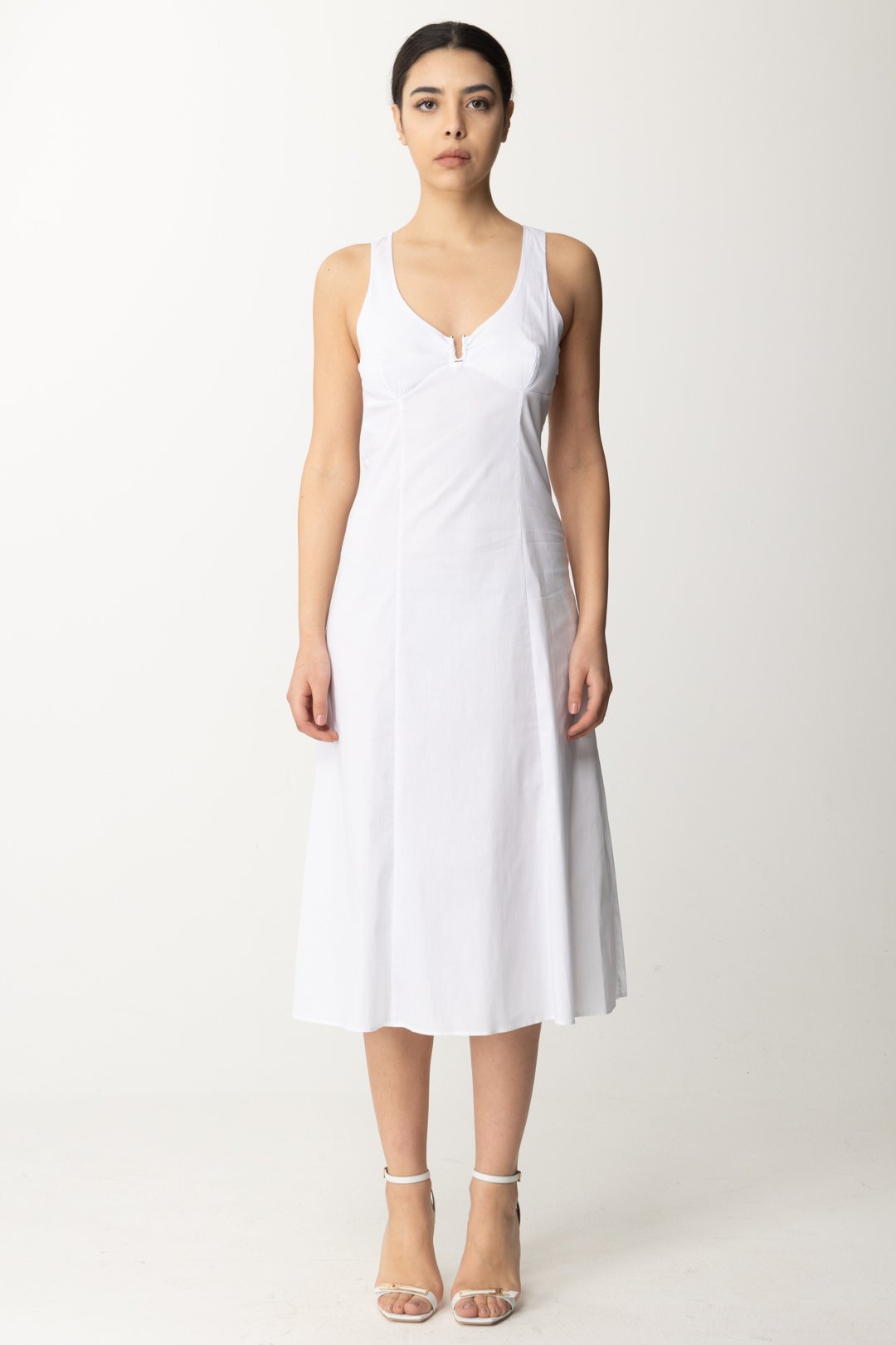 White Midi dress with piercing