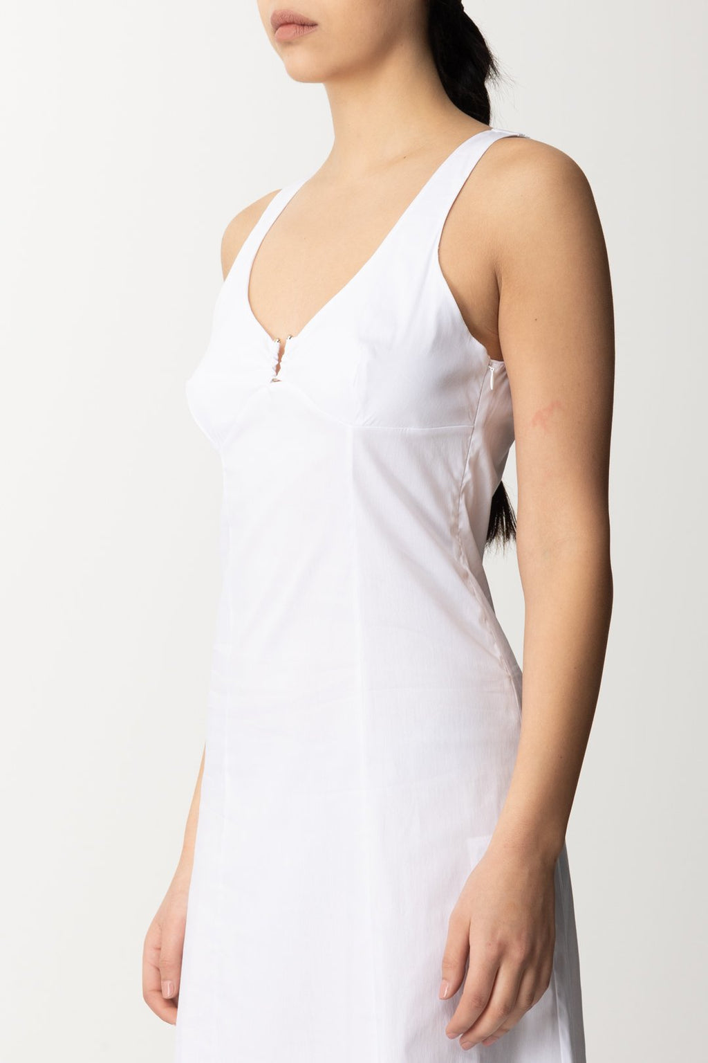 White Midi dress with piercing