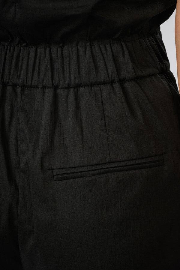 Long jumpsuit in stretch cotton-blend poplin