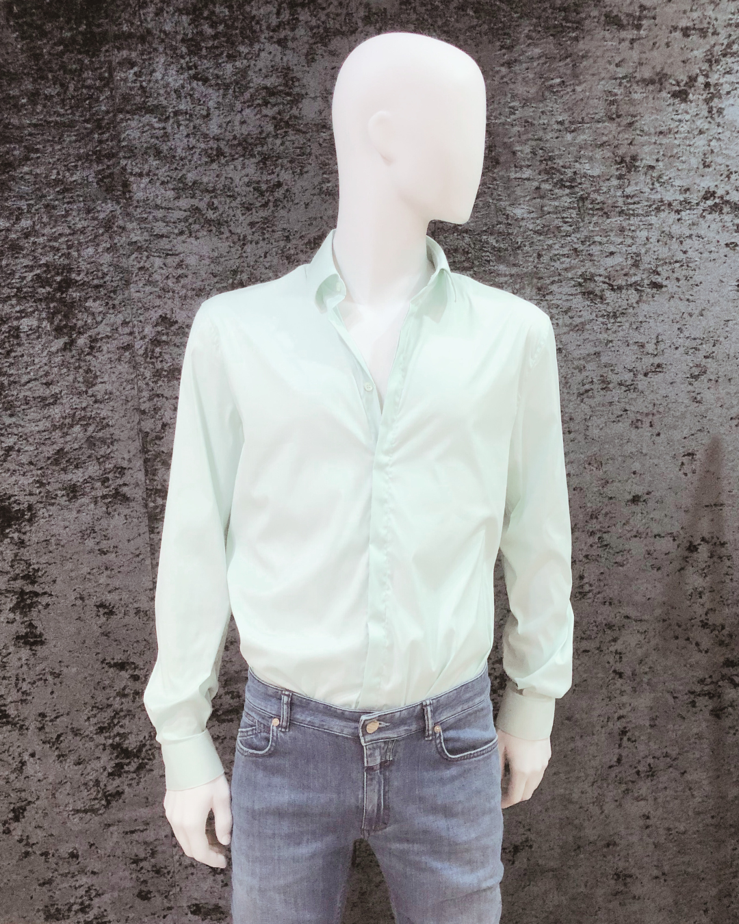 Loose fit shirt without pleats Opal Green