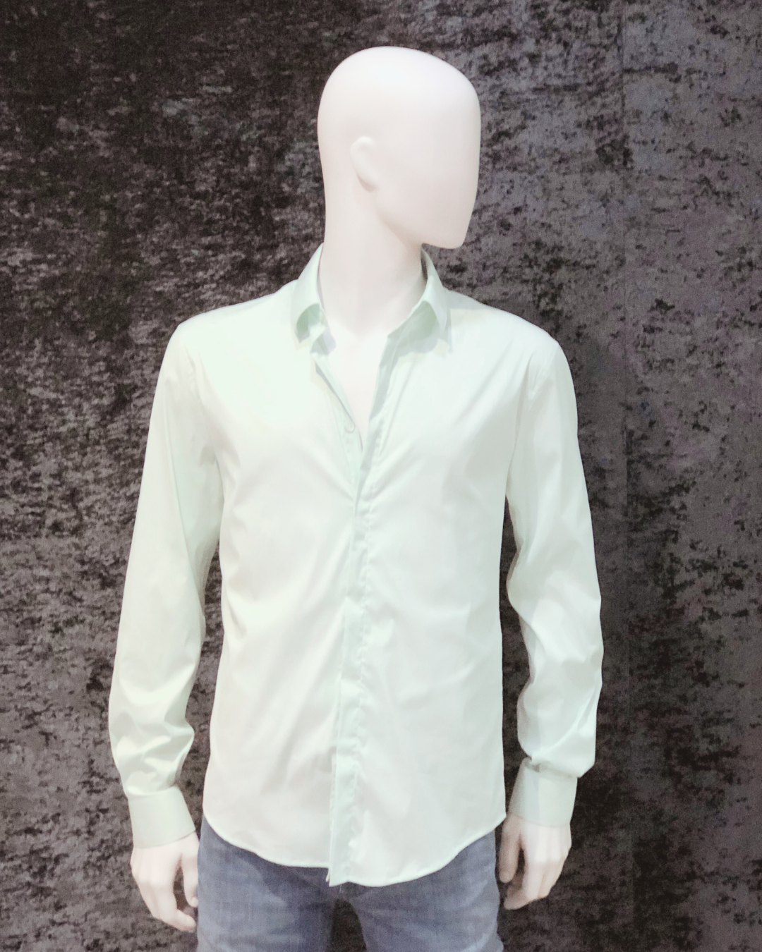 Loose fit shirt without pleats Opal Green