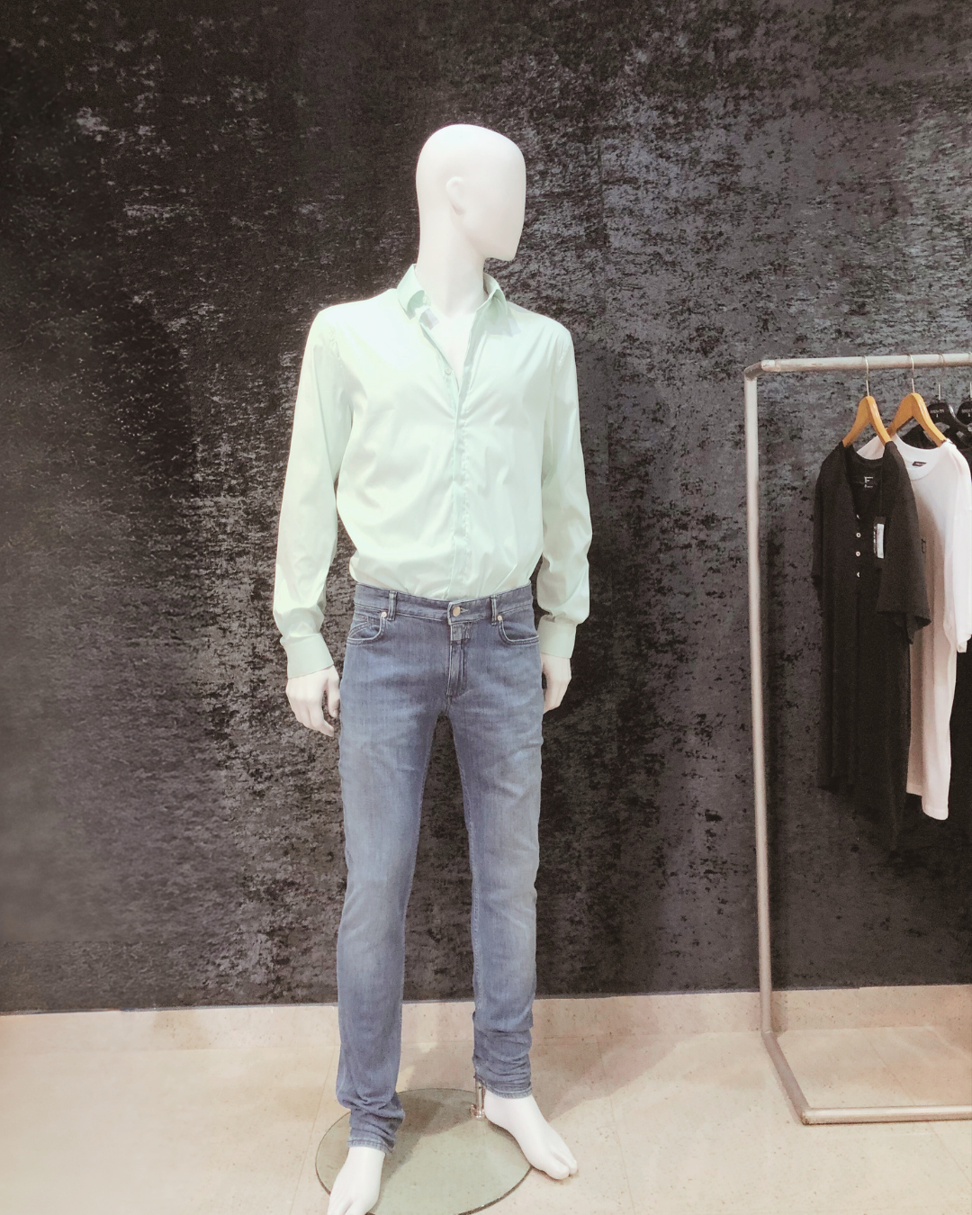 Loose fit shirt without pleats Opal Green