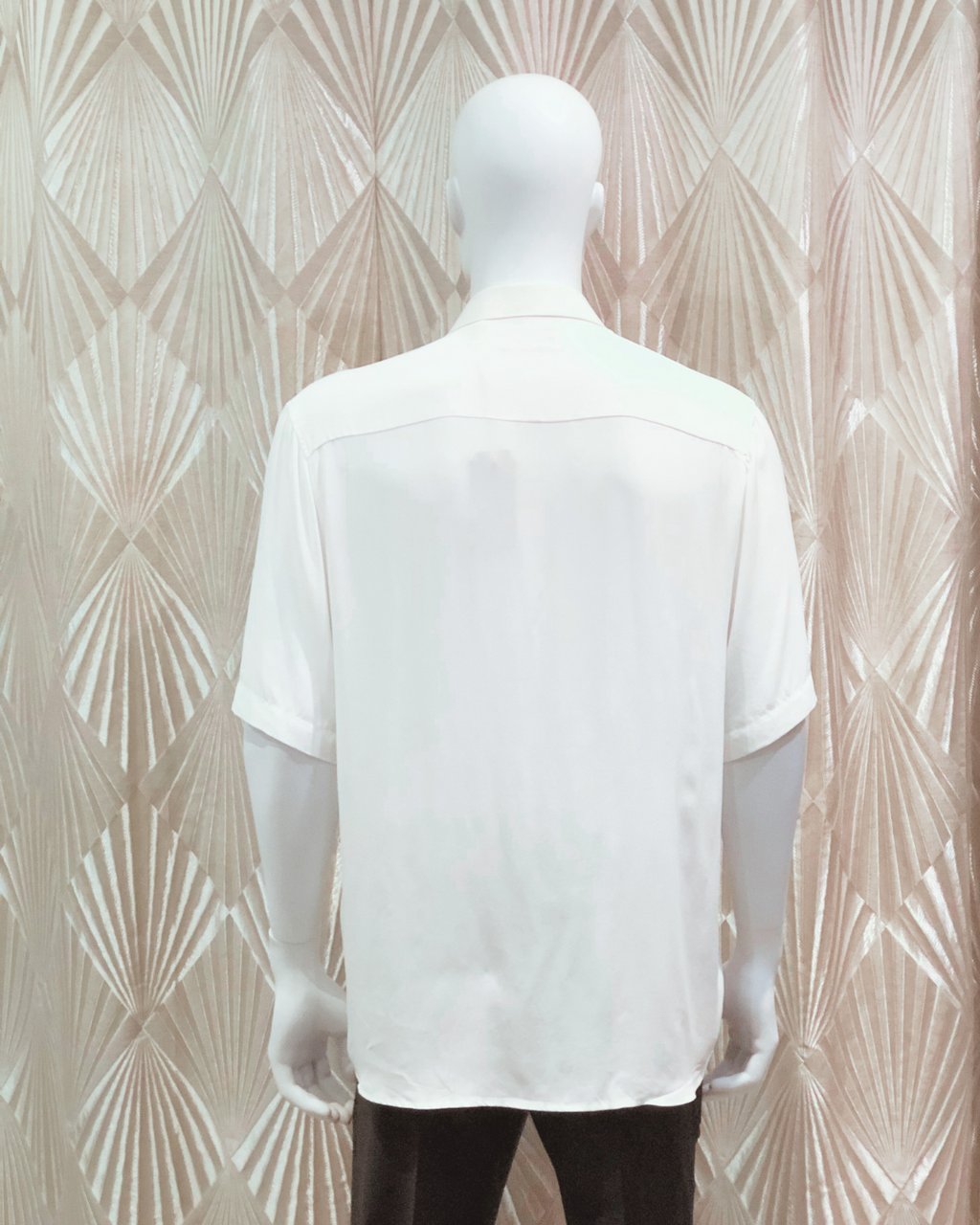 Short sleeve shirt in viscose twill in Off white