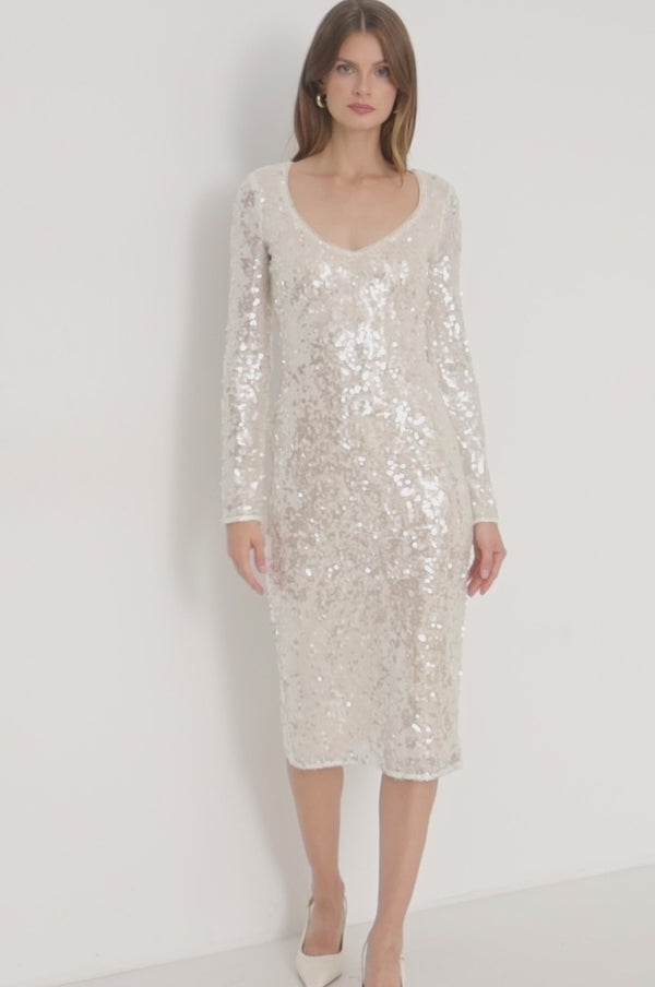 Sequin-embellished midi dress