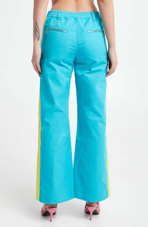 Multi-fabric pants