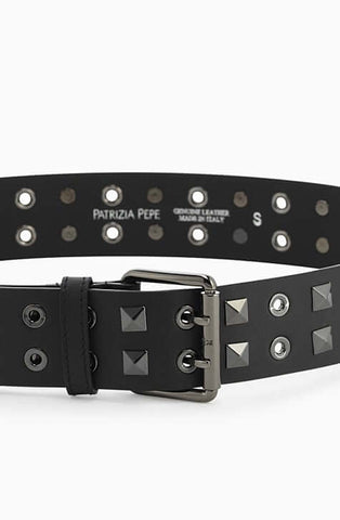 Dark studded belt by Patrizia Pepe