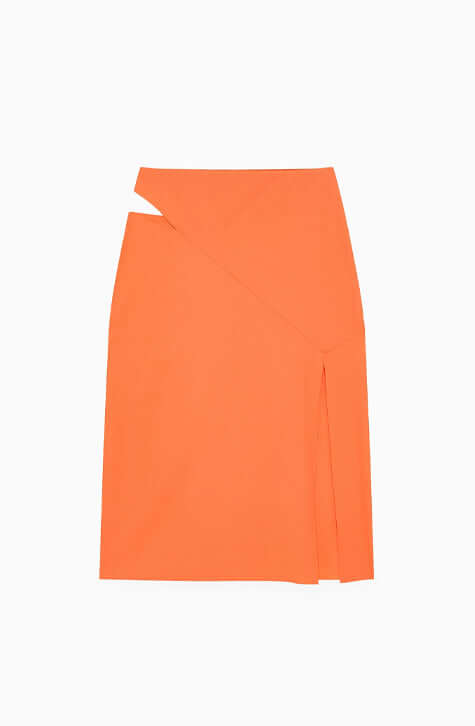 Intense coral cut-out Skirt