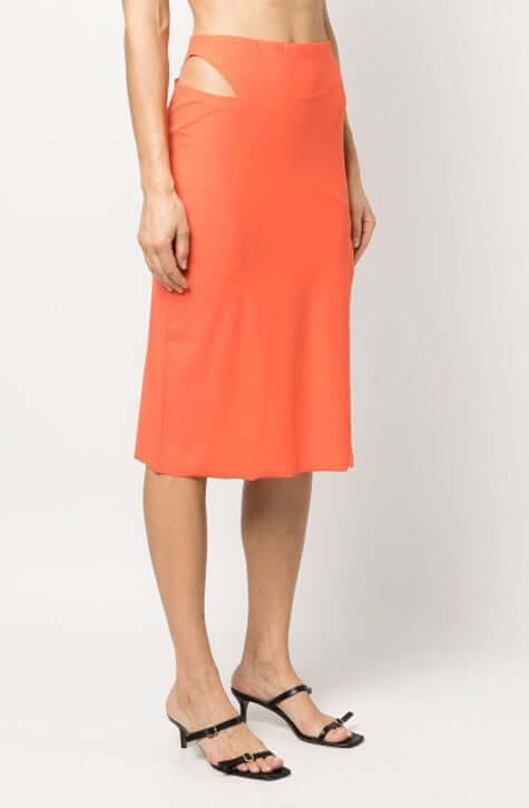 Intense coral cut-out Skirt | Patrizia Pepe